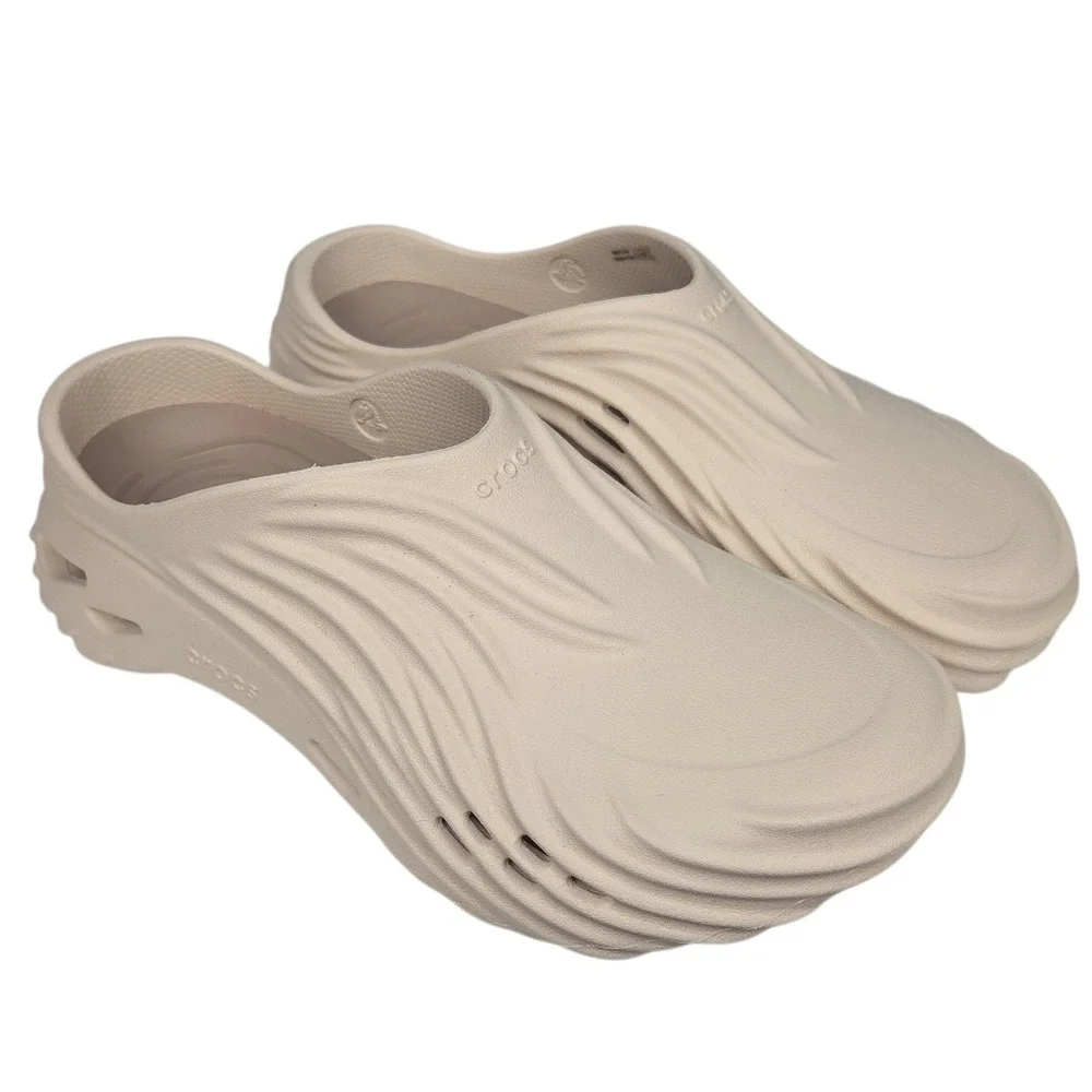Crocs Echo Wave Clog M10 W12 Almond Tint Beige Tan Unisex‎ Sandals Slip On New